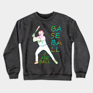 Baseball meets Flower Power Crewneck Sweatshirt
